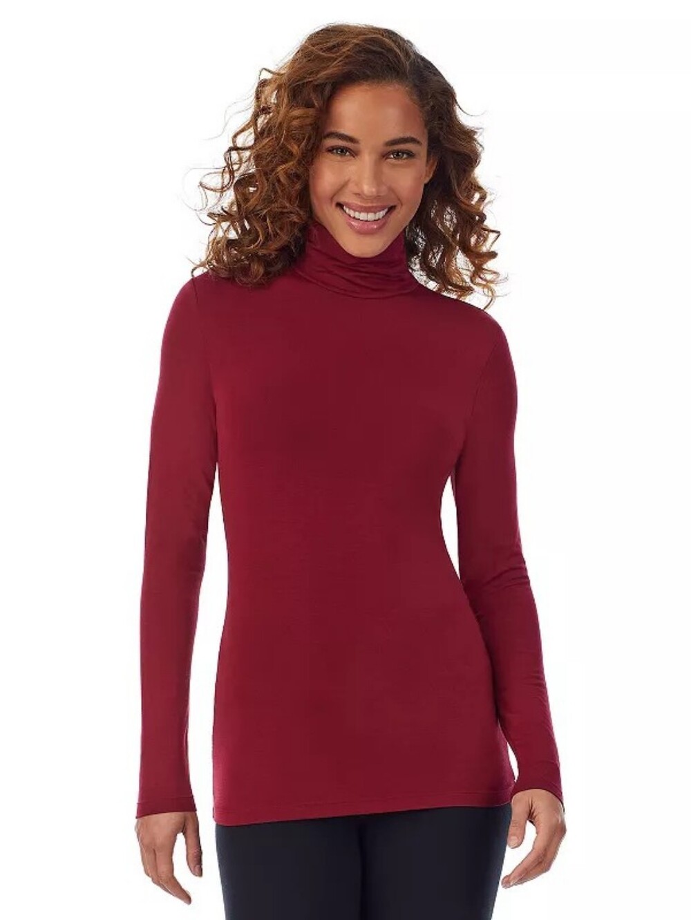 Cuddl Duds Softwear With Stretch Long Sleeve Turtleneck Red Cranberry Small New